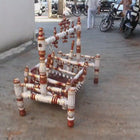 Wooden Balmukut Traditional Cradle With Parna, Dimensions: 26W×40H in Inch