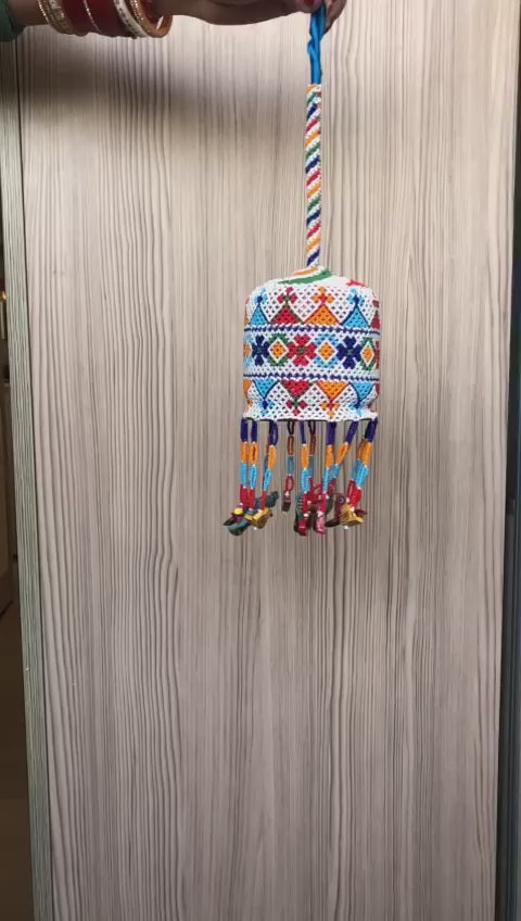 Beads and Woollen Work on Hangers for Baby Cradle/ Baby Jhula / Ghodiyu