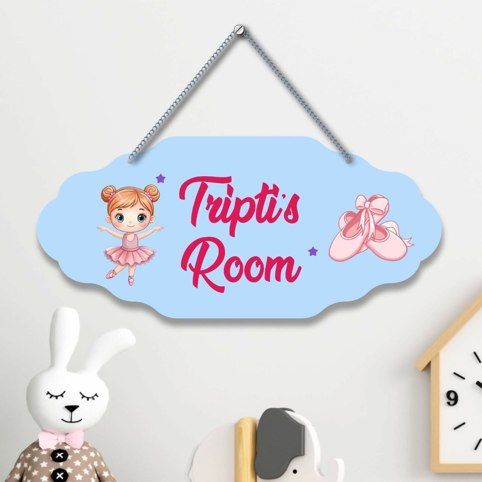 Children's room sign with a ballerina design 