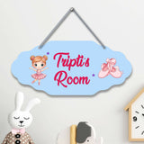 Children's room sign with a ballerina design 