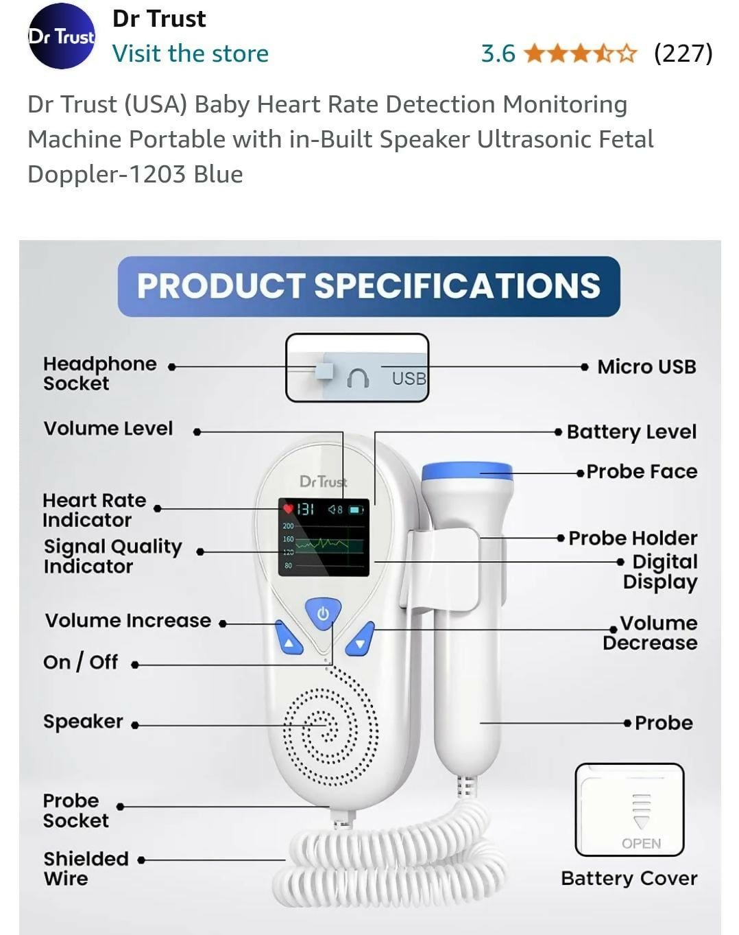 Dr Trust Fetal Heart Rate Doppler Buy Sonoline B Fetal Doppler