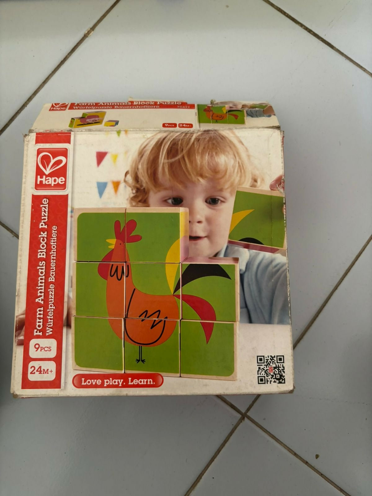 HAPE Block Puzzle & TOPPLE Set – Educational Wooden Toy Combo for Kids