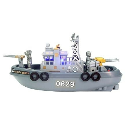 CUBE PLAY Electric Mini Carrier Ship Model Toy with Music – Grey