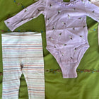 Pekkle Onesie and pyjama set (Set of 2) peach and purple