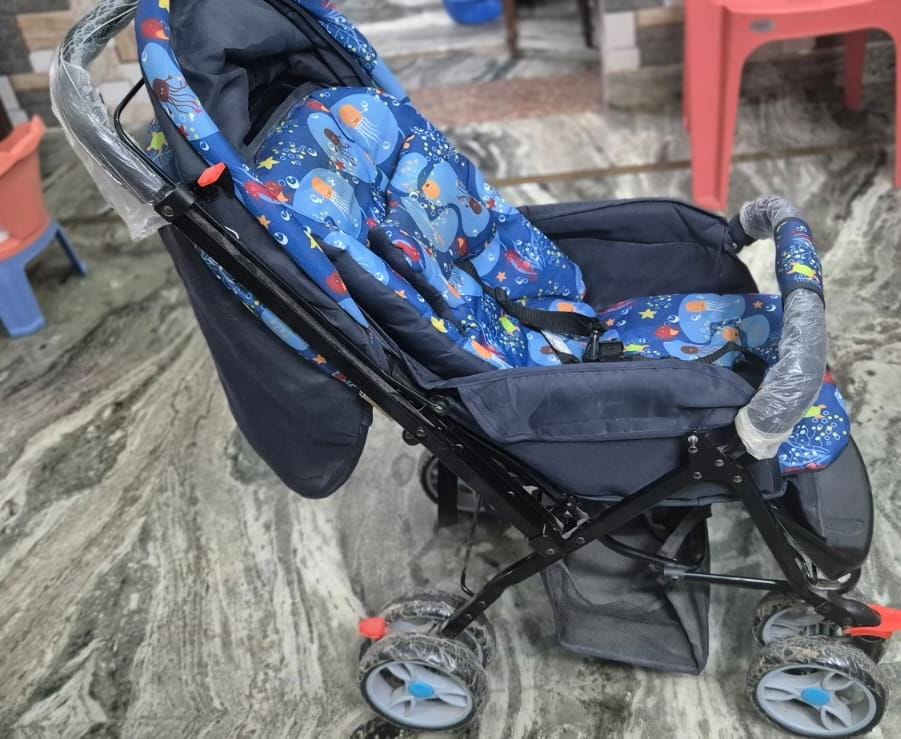 BABYHUG Cosy Cosmo Stroller/Pram with a lightweight foldable frame, reclining seat, adjustable canopy, 5-point safety harness, smooth wheels, and spacious storage basket for comfortable everyday travel with babies and toddlers.