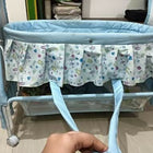 Provide your baby with a cozy, safe, and stylish sleeping space with the Mandot Impex 1st Step Cradle, complete with a swing, mosquito net, and storage basket!