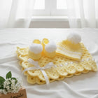 Childsafe Acrylic Yarn Handmade Cap, Booties and Blanket Set