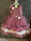 1st Birthday Fancy Frock(Dark Pink) for Baby Girl
