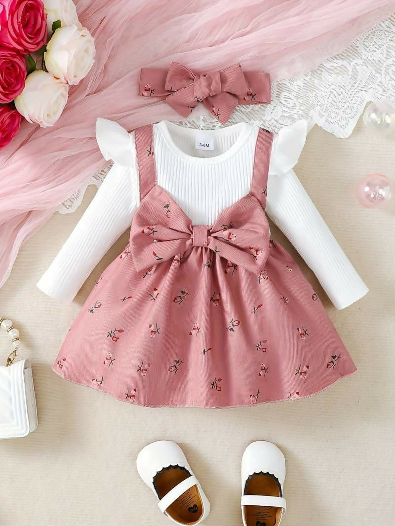 Pink and White Frock/Dress for Baby Girl