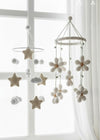Crochet cradle hanging /cot mobile with bells