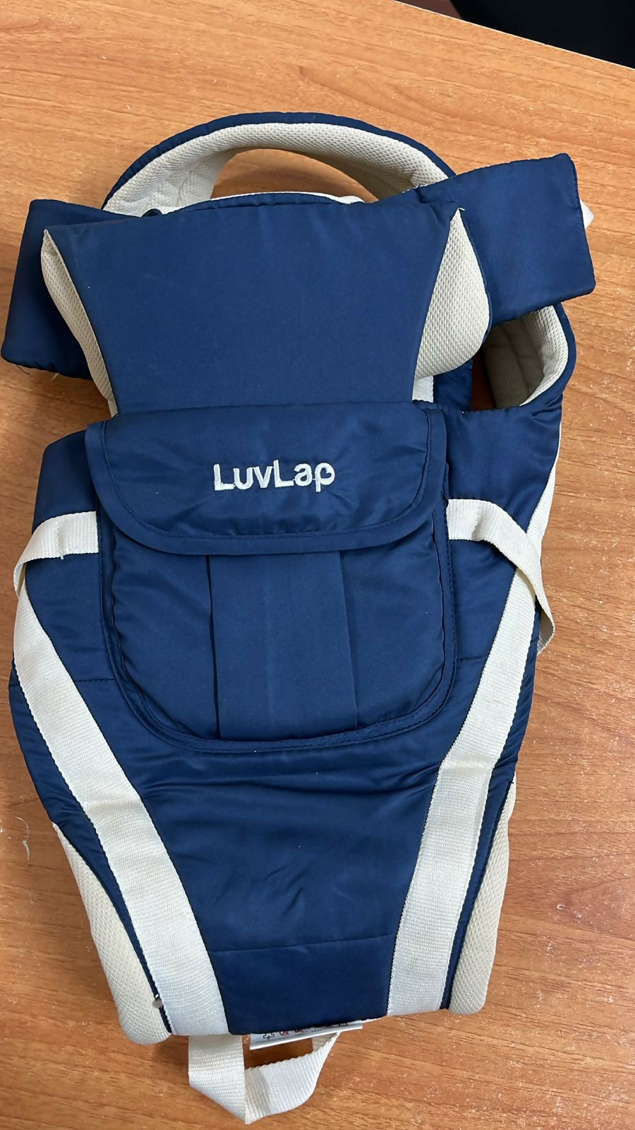 LUVLAP LuvLap Elegant Baby Carrier with 4 Positions, for 4-24 Months, Adjustable Newborn to Toddler, Max Weight 15 kg (Navy Blue)