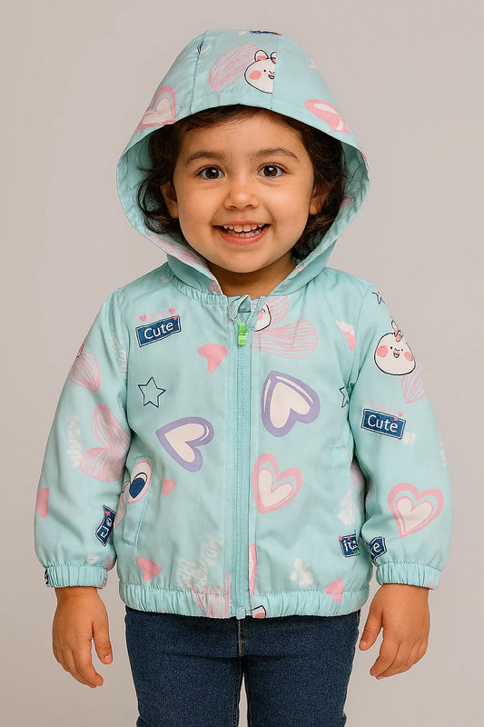 Pastel Blue Cute Bunny Hooded Jacket