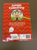 Jungle Colouring book packaging with a cartoon monkey 