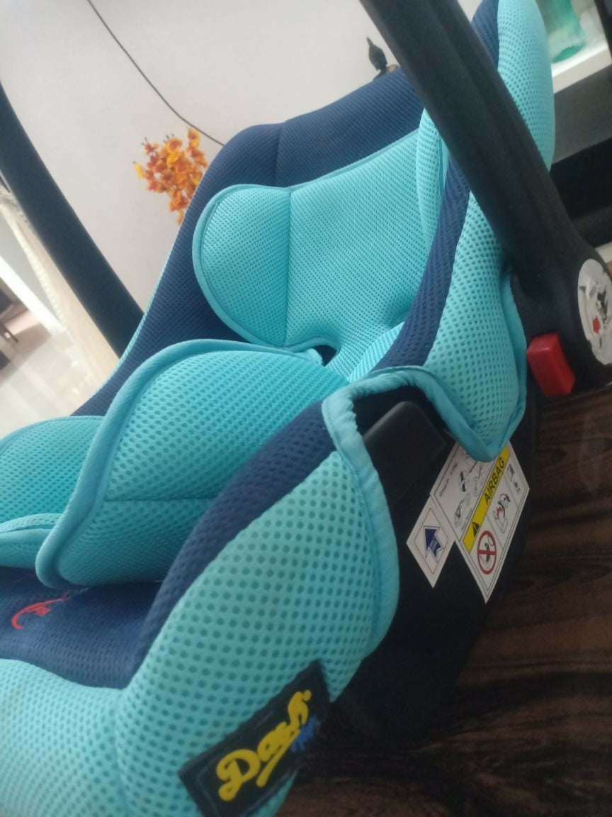Shop now for the DASH Multipurpose Baby Carry Coat Cum Car Seat in Blue, featuring a recline position, adjustable harness, and ergonomic handle for ultimate safety and comfort!