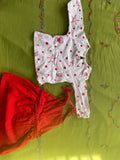 Doodle Frock (sleeveless) and Tshirt White (Full Sleeves) - Red/White colour