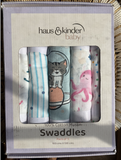 haus & kinder Nautical Collection 100% Cotton Muslin Swaddle Pack Of 5 - Multicolor
