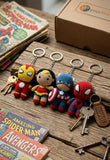 Handmade Superhero Crochet Keychains Collection