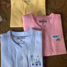 Set of 3 vest front open 100% cotton for new born - PyaraBaby