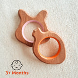 BABYCOV Cute Rabbit and Carrot Natural Neem Wood Teethers for Babies | Natural and Safe | Goodness of Organic Neem Wood | Both Chewing and Grasping Toy | Set of 2 (Age 4+ Months) - PyaraBaby