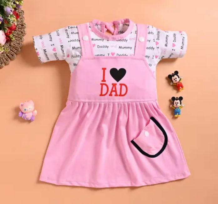 Pink dress with 'I ❤️ DAD' text 