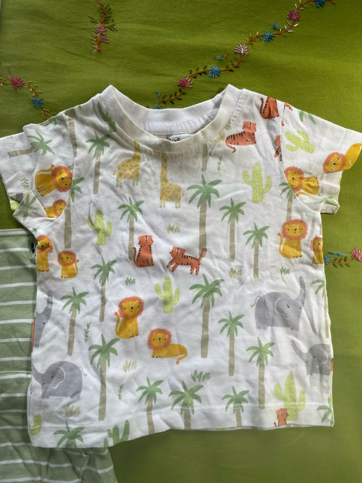 MINI KLUB  Onesie Dress With T-shirt - White/light green