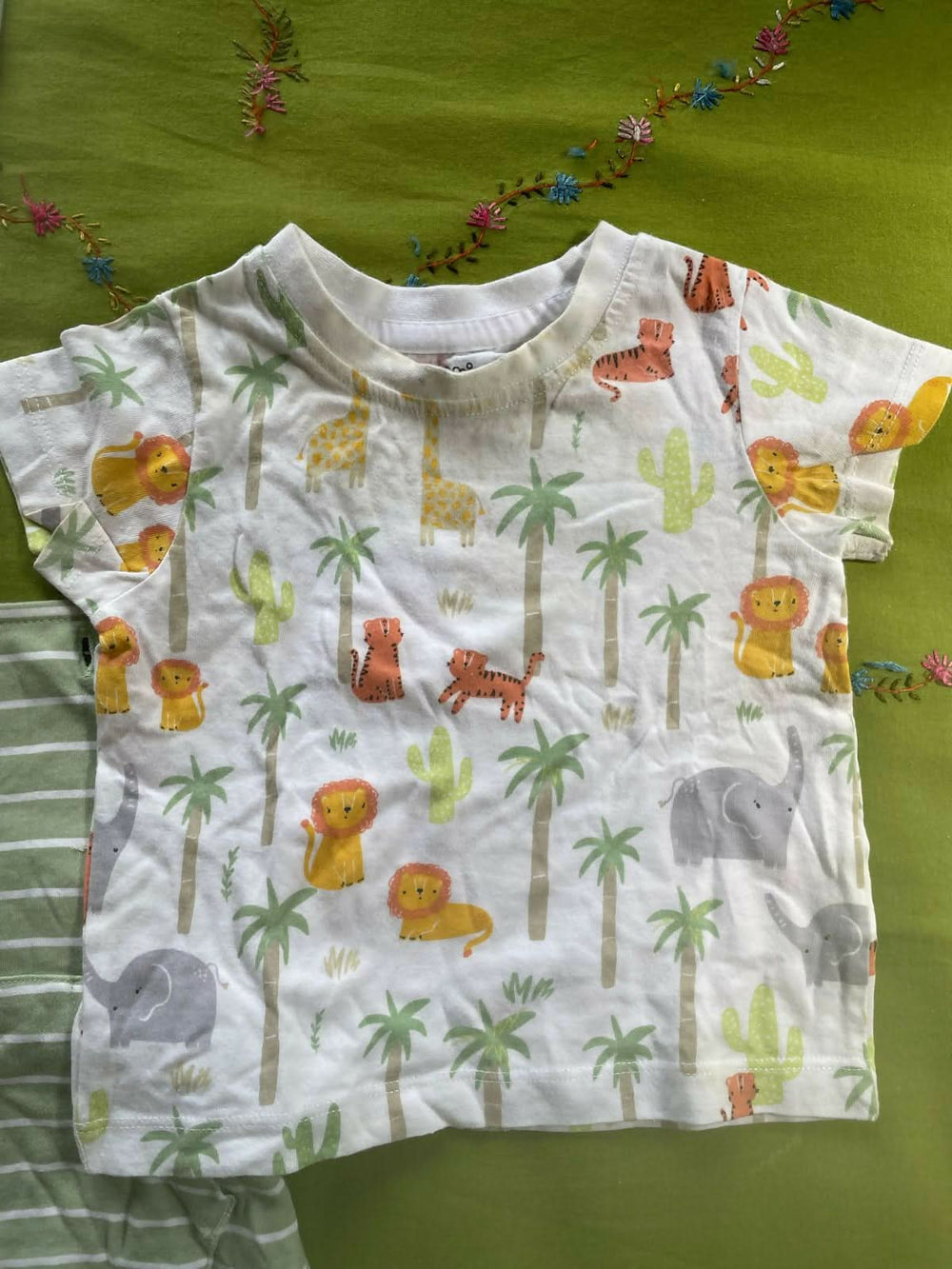 MINI KLUB  Onesie Dress With T-shirt - White/light green