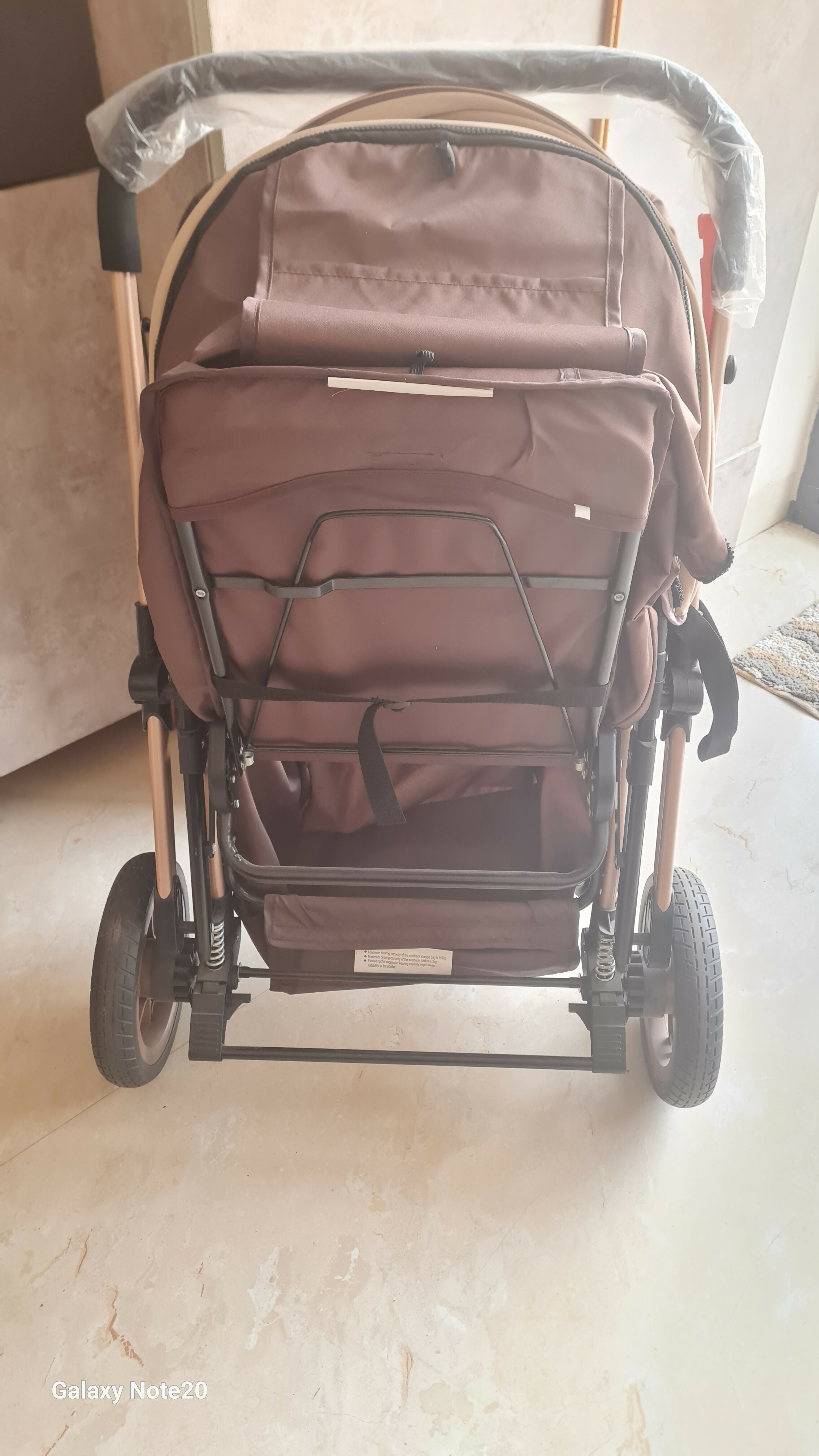 HUNY HUNY 3- in-1  Reversible Stroller/Pram Khakhee Rubber Wheels