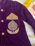 Elegant purple baby sherwani with intricate detailing, soft fabric, and comfortable fit, perfect for festive occasions and celebrations.