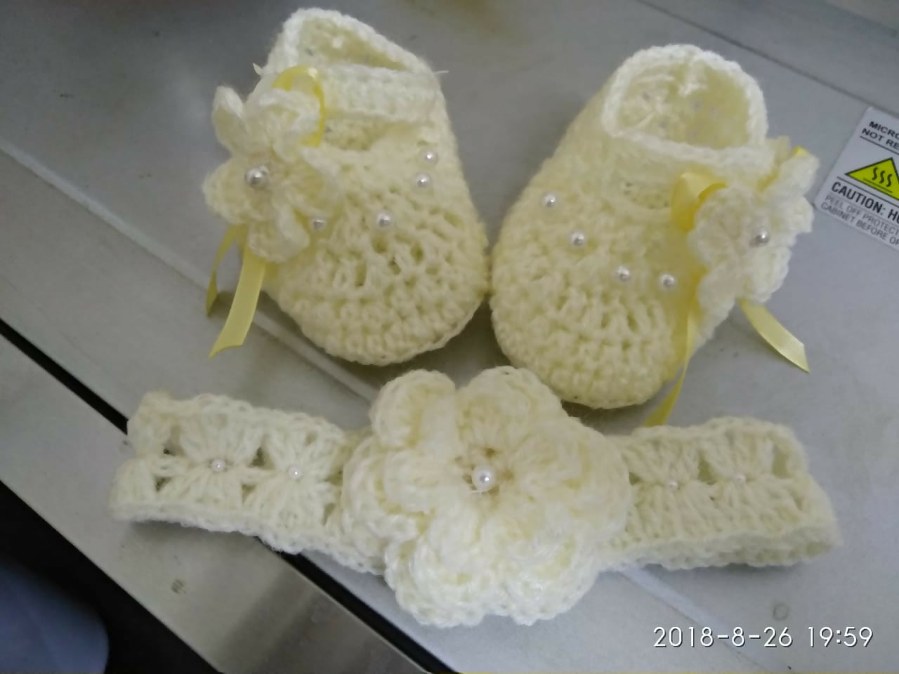 Crochet baby booties and headband - Main Image