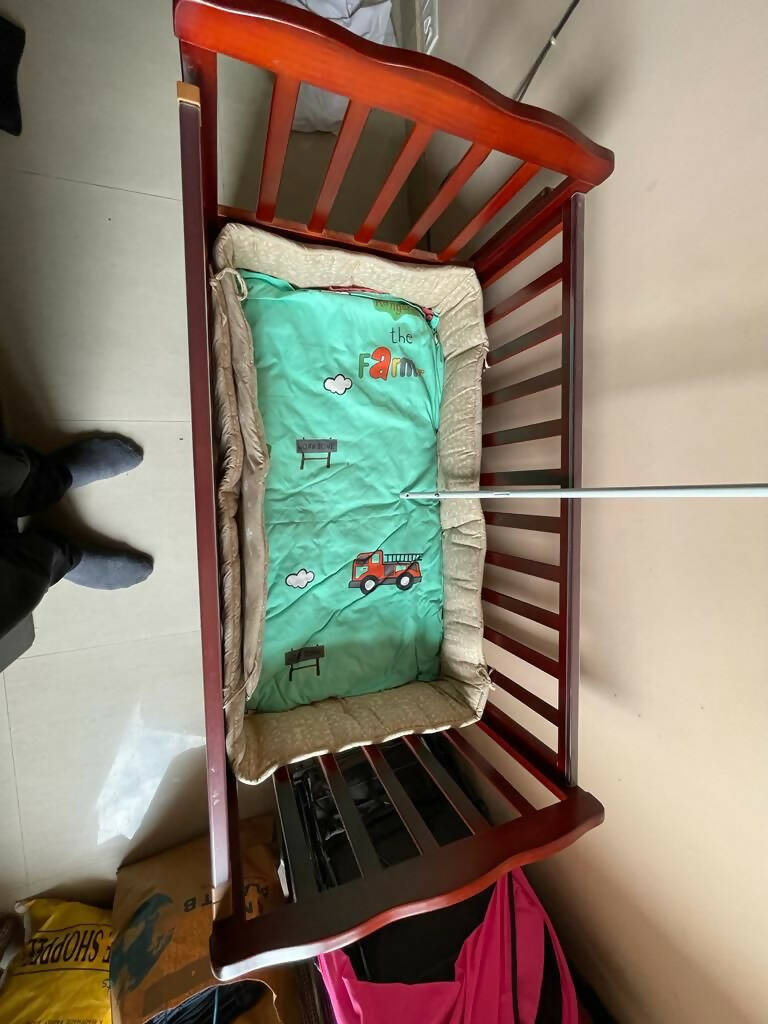 BABYHUG Cot/Crib for Baby- Brown , Dimensions:-Width: 68 cm ,Height: 89 cm,Depth: 85 cm - PyaraBaby