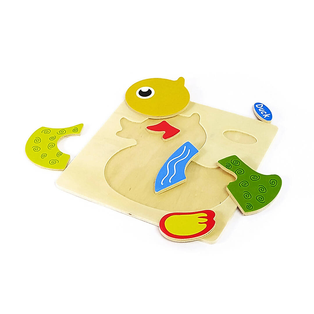 Duck and Chopper Wooden Puzzle Combo - for age 2 to 3 - Wooden - PyaraBaby