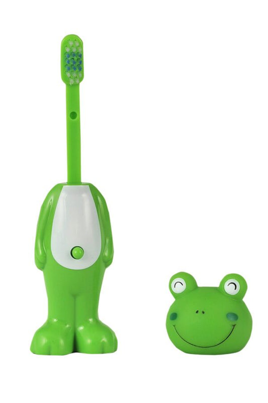 Kids Pop up Toothbrush -With safety Case – Attractive – Green - PyaraBaby