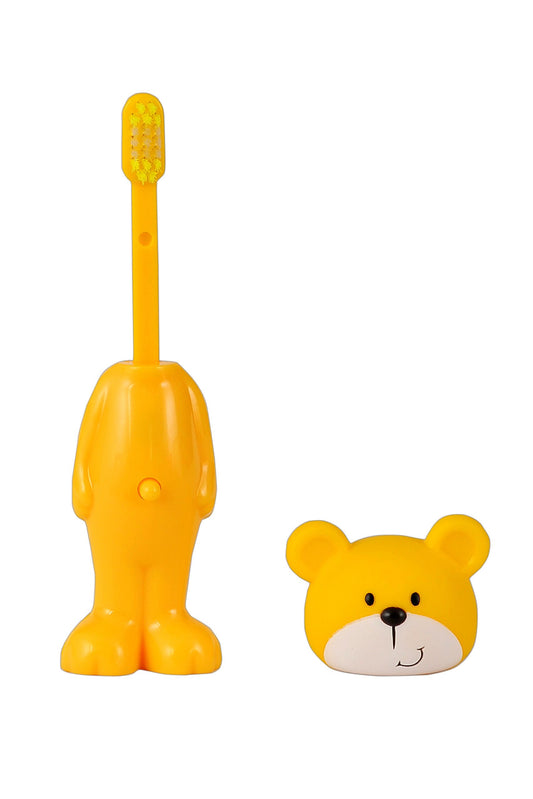 Kids Pop up Toothbrush -With safety Case – Attractive – Yellow - PyaraBaby