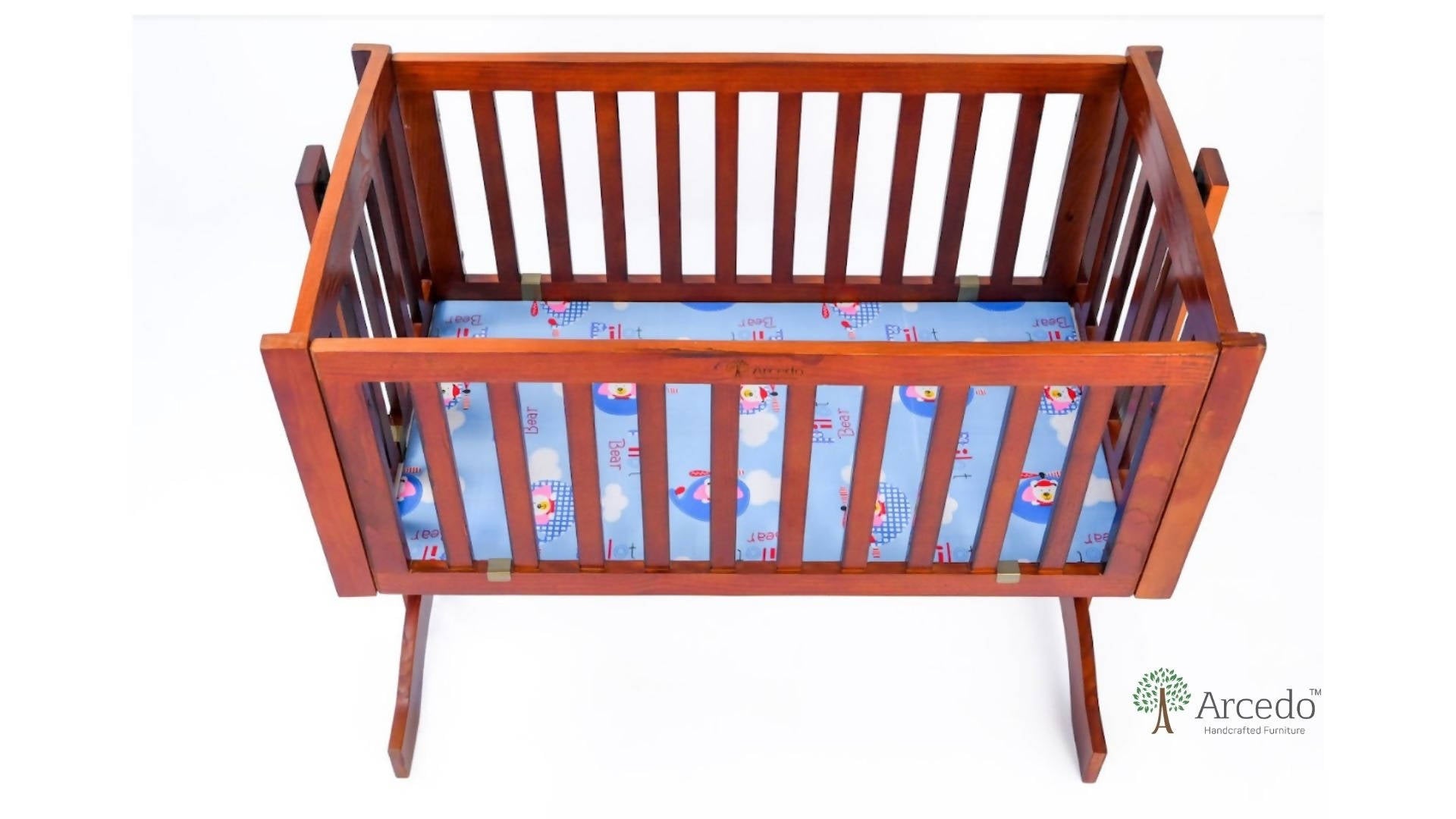 Clinton Baby Wooden Swing With Mosquito Net & Swing Stopper Knob Made With Non-Toxic Material, Dimensions- L 95.25 x B 50.8 x H 83.8 cm - PyaraBaby