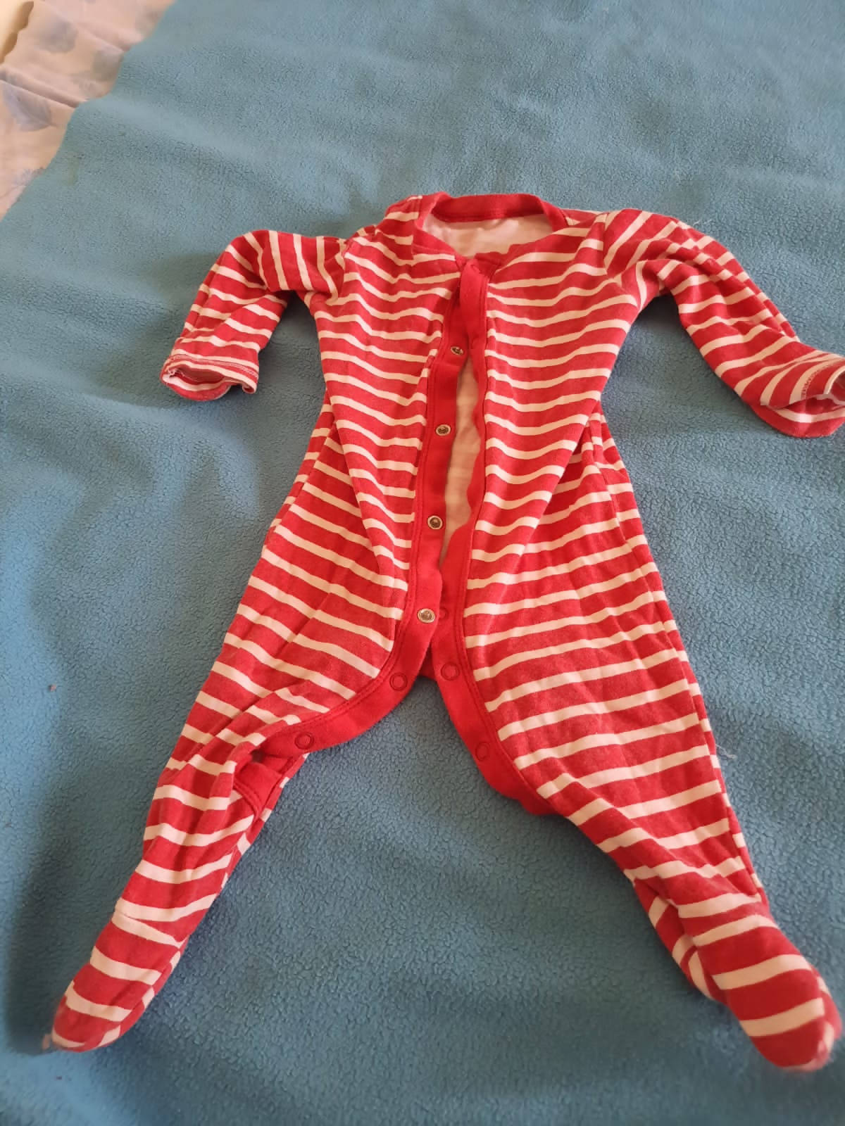 Red & White Stripe Romper For 3-6 Months Baby
