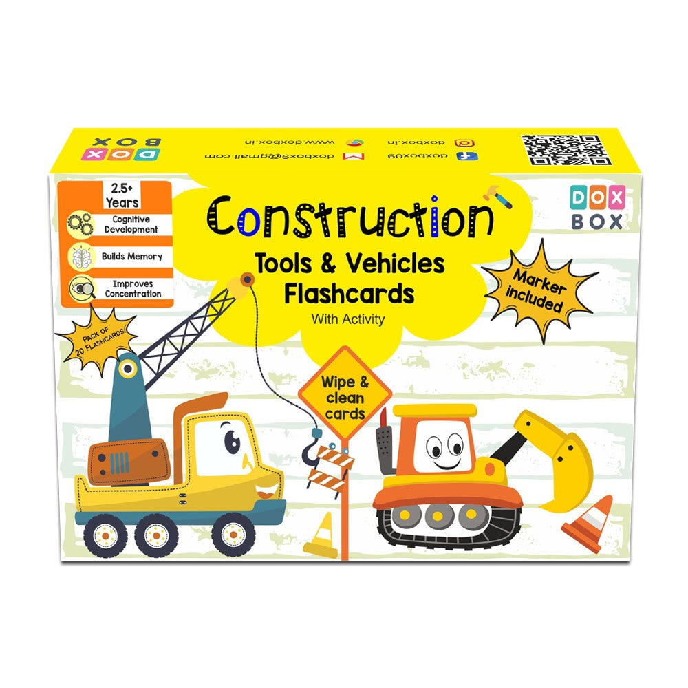 Construction Tools and Vehicles Flash Cards - PyaraBaby