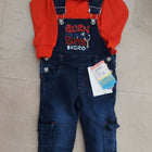 Baby Boy Dungaree Set - Red and Blue - PyaraBaby