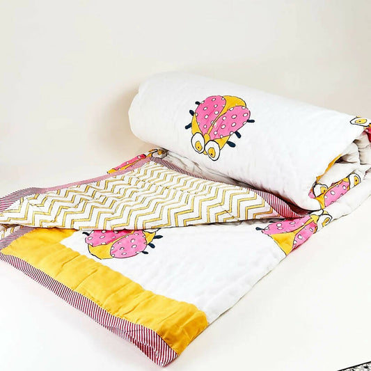 Bright Bee Kids Single Quilt | Double Sided | 40x60 Inches - PyaraBaby