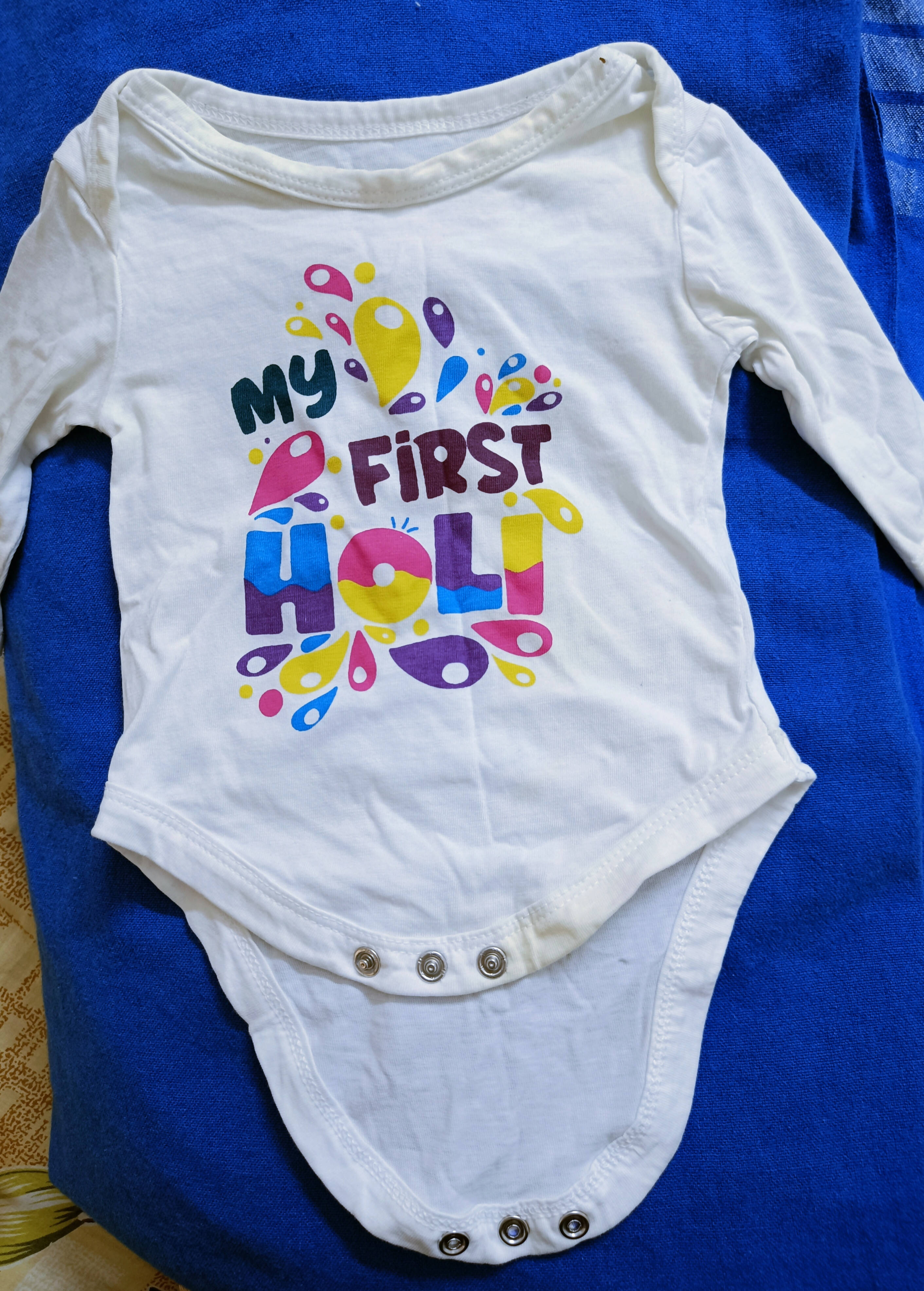 BON ORGAINK Unisex My First Holi Bodysuit Baby - PyaraBaby