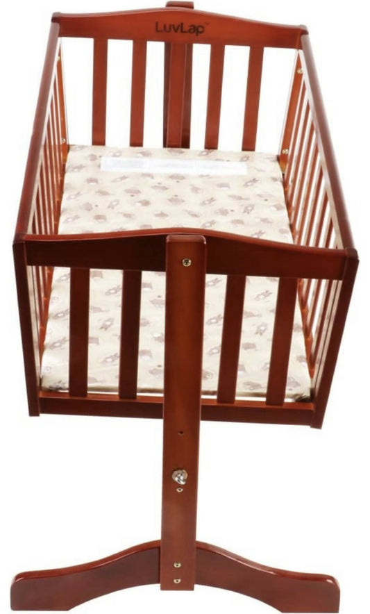 LUVLAP C-10 wooden cot/crib/cradle, Dimensions- 89 cm x 17 cm x 89 cm - PyaraBaby