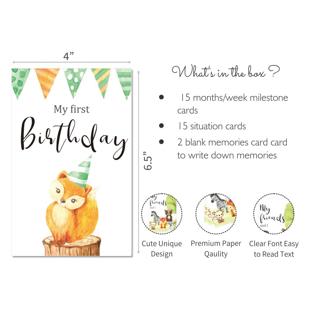 Jungle Safari theme Baby milestone cards - PyaraBaby