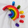 Colorful Wooden Stacker with 6 wooden Peg Dolls - Medium (Pack of 1)