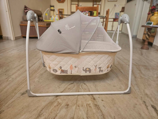 R FOR RABBIT Lullabies Automatic Swing Baby Cradle with Remote Control & Mosquito Net