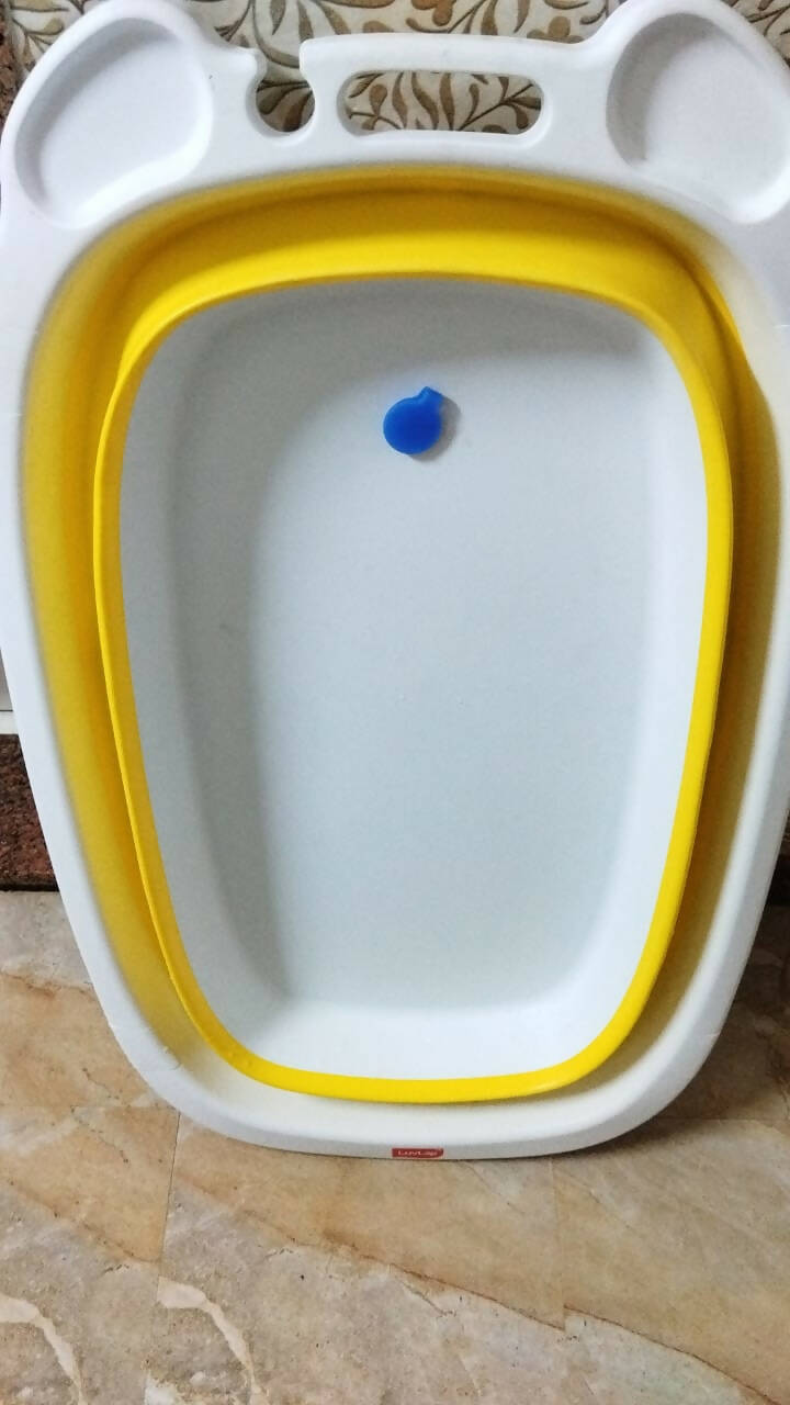 LUVLAP Splash 2 in 1 Folding Baby Bath tub cum Baby Bather with Temperature Sensitive Plug & Anti Slip base - PyaraBaby