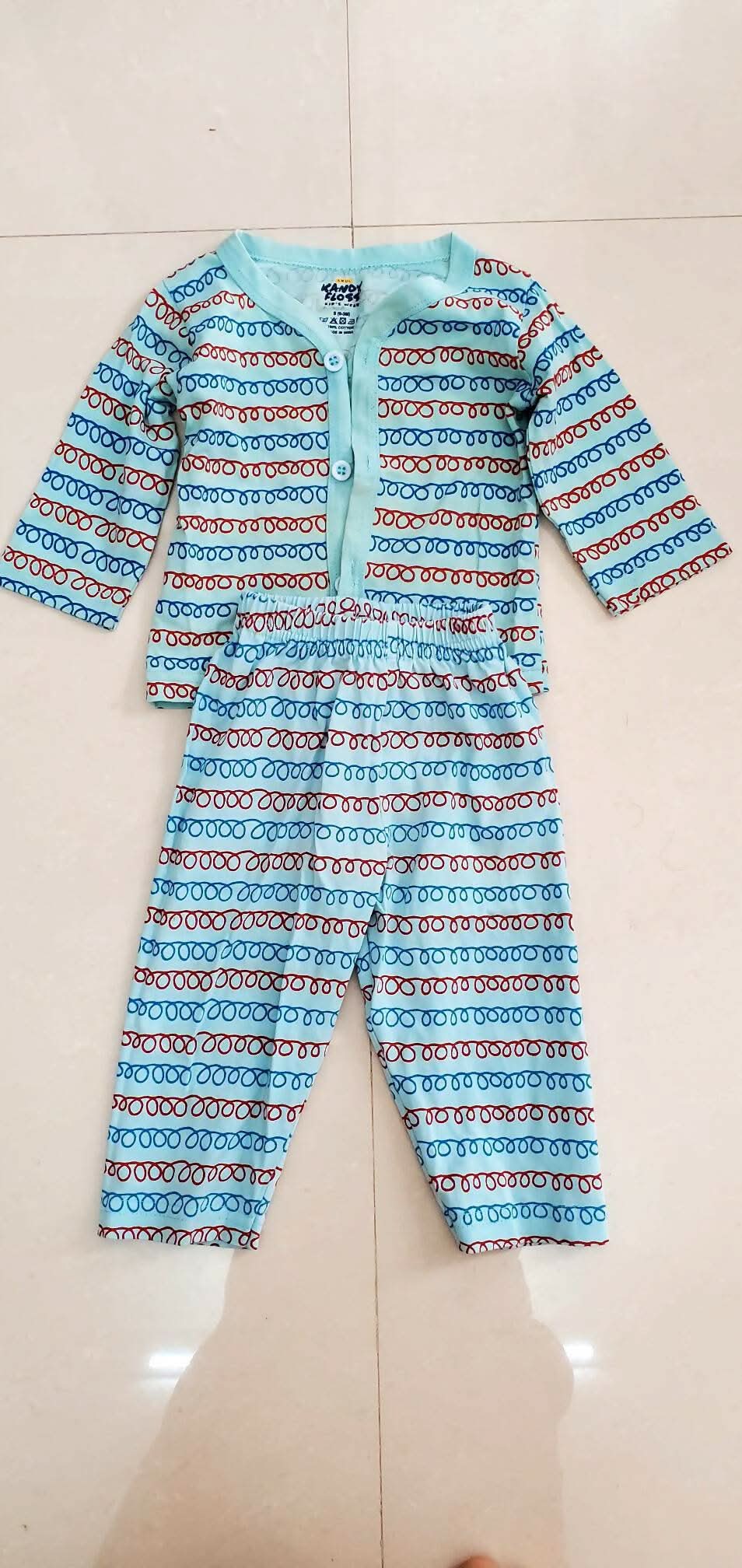 Cotton Blue full T-Shirt and Pant - PyaraBaby