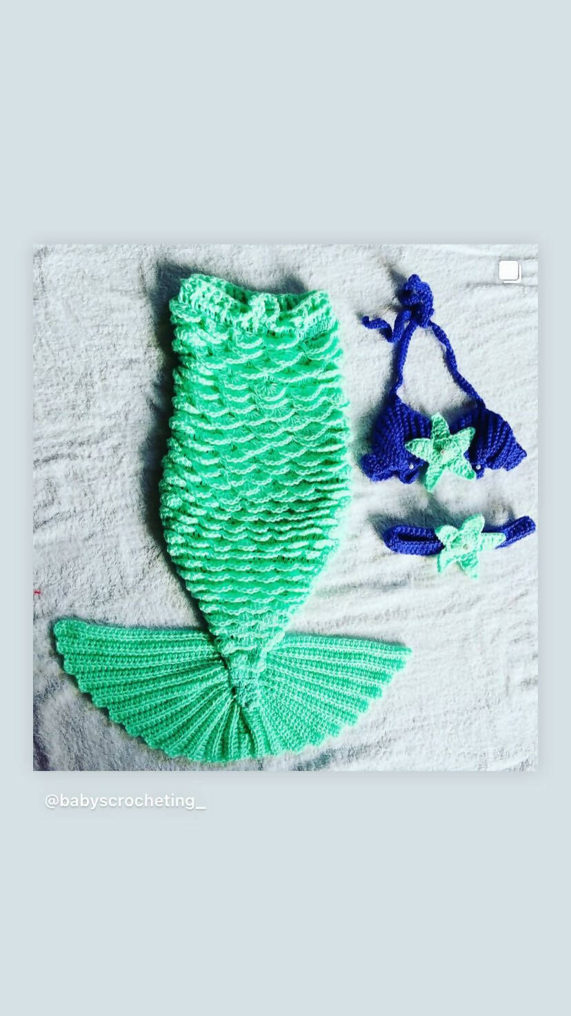Handmade Customized Crochet Mermaid Dress - PyaraBaby