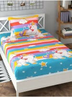 Abstract Cotton 1 Single Bedsheet With 1 Pillow Covers