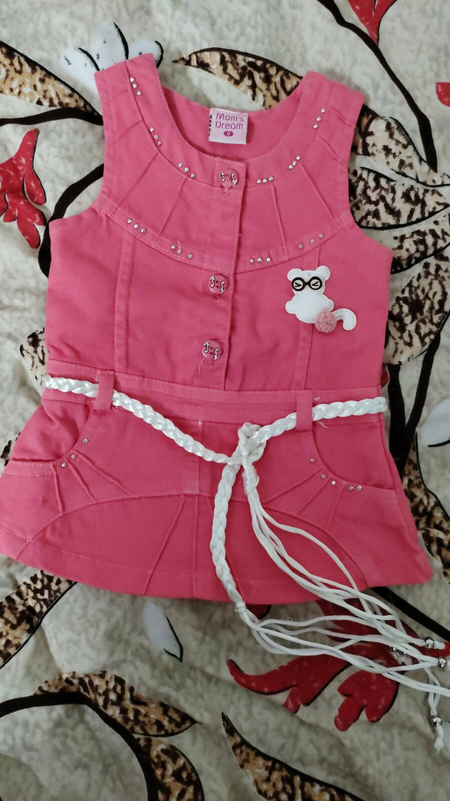 Pink Velvet Frock/Dress For Baby Girl - PyaraBaby