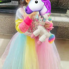 Baby Girl’s Unicorn Themed Frock with Unicorn Hair Band Full Length Gown - PyaraBaby