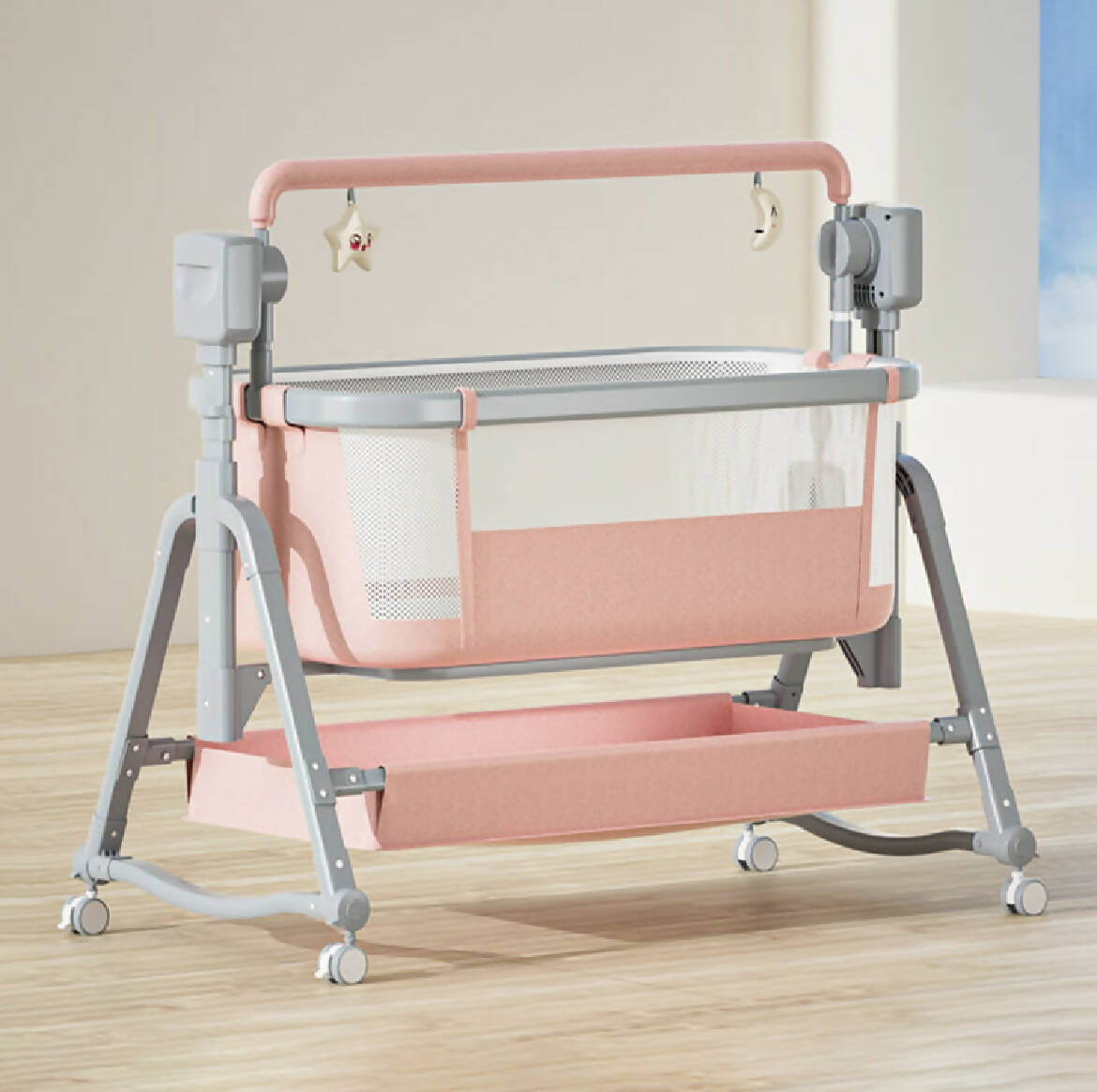 Automated Baby Swing Grey and Pink 